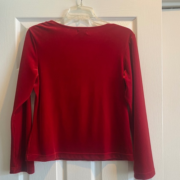 Red Velvet Long Sleeve Nordstrom Top. - Picture 3 of 4
